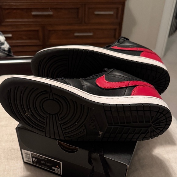 Air Jordan 1 Low Black and Red Mens Shoes - Picture 5 of 5